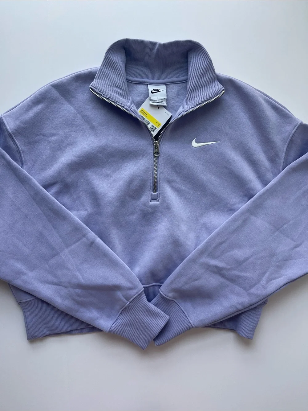 Nike Women’s Sweatshirt (Size Small) Cropped 1/4 Zip Pullover Phoenix Oversized